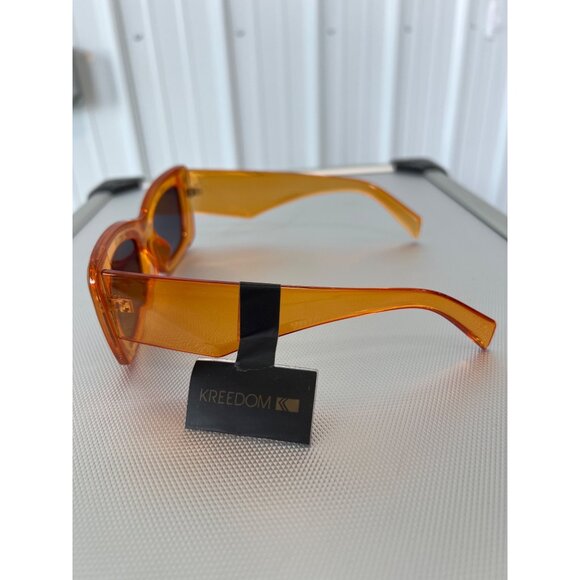 Kreedom Polarized Sunglasses Orange Frame UV Protection Fashion Eyewear Chic NEW - Picture 4 of 6